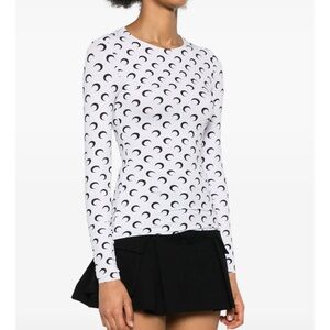 MARINE SERRE White Moon Long Sleeve Top